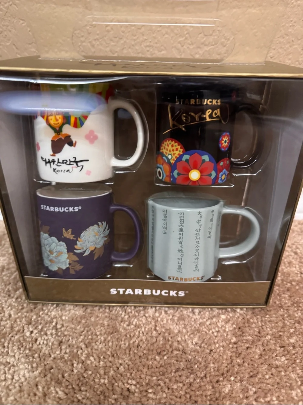 Starbucks Korea Mini Mug Set - White, Dark Blue, Black, Light Gray